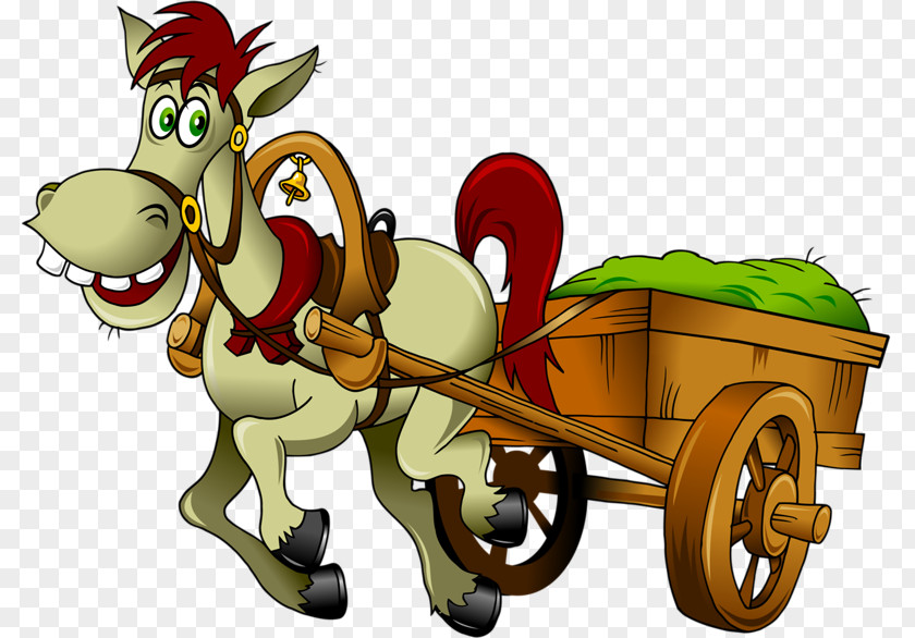 Drag Grass Donkey Horse-drawn Vehicle Cart Clip Art PNG
