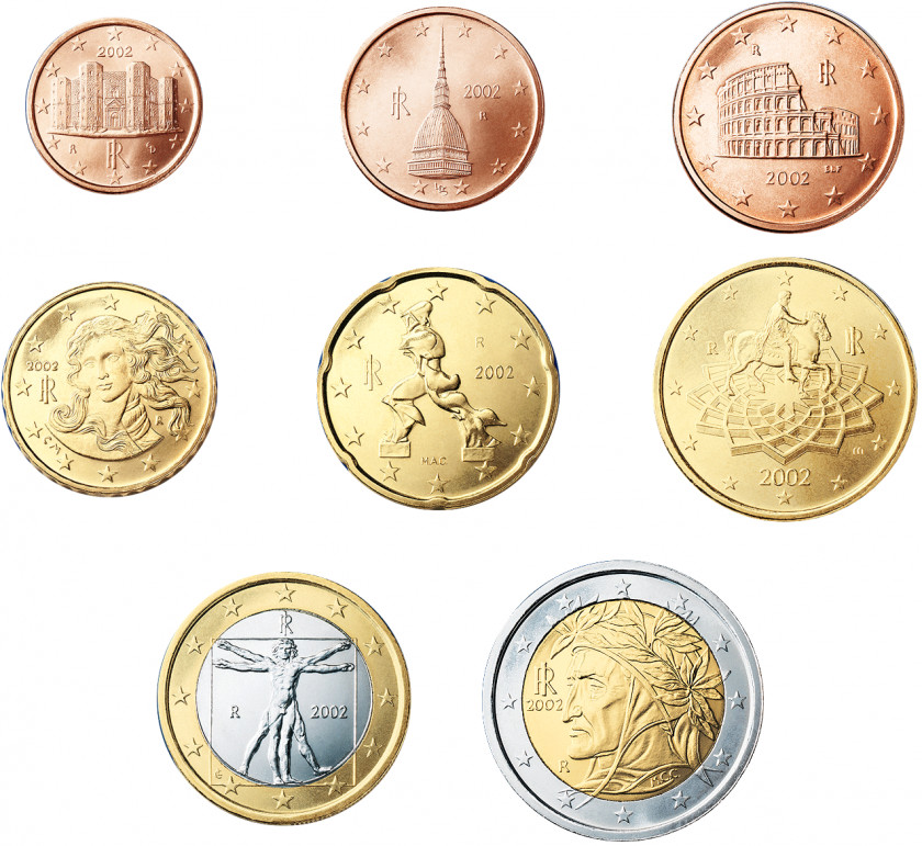 Euro Italy Italian Coins Lira PNG