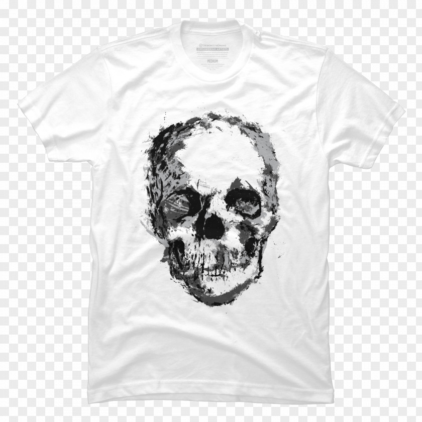 Fashion Skull Print T-shirt Sleeve Font PNG