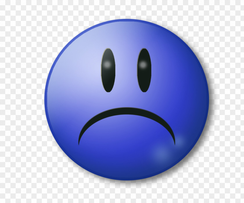 Sad Emoji Cobalt Blue Smiley Font PNG
