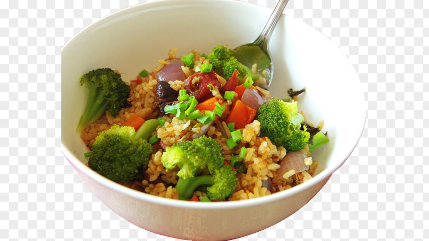 Broccoli Rice Vegetarian Cuisine Fried Ribs Cooked PNG