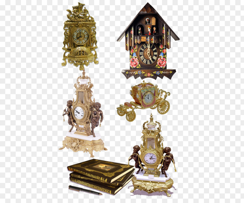 Clock Carriage Antique Alarm Clocks Mantel PNG