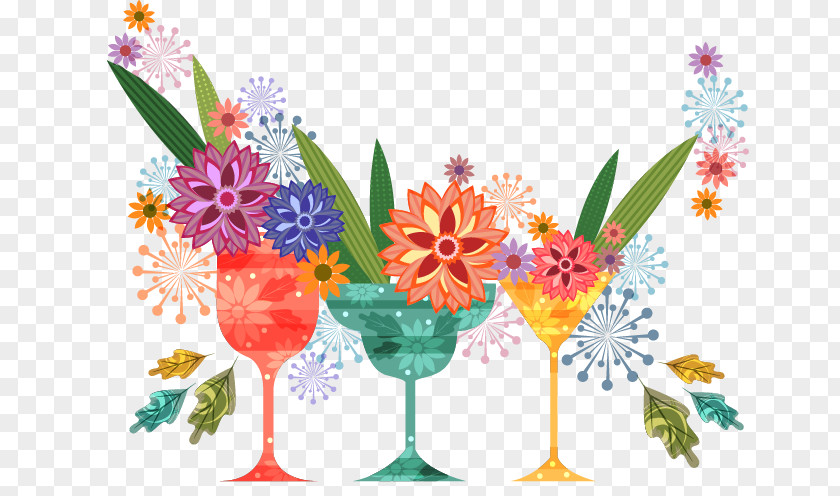 Hand-painted Cartoon Cocktail Wine PNG