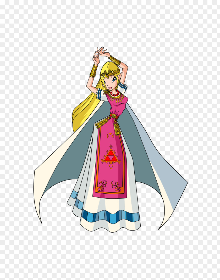 Princess Zelda Costume Design Cartoon Character PNG