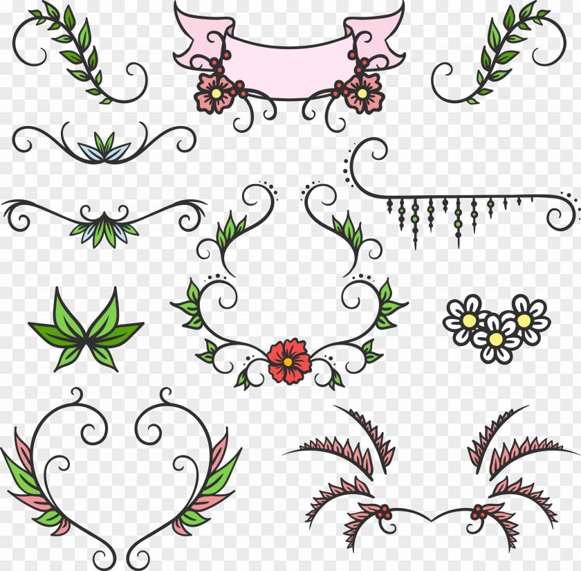 Vector Flowers And Garlands FIG. PNG