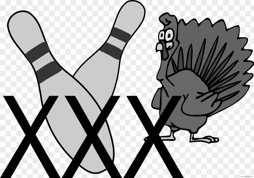 Turkey Black And White Clipart Bowling Clip Art Meat Strike PNG