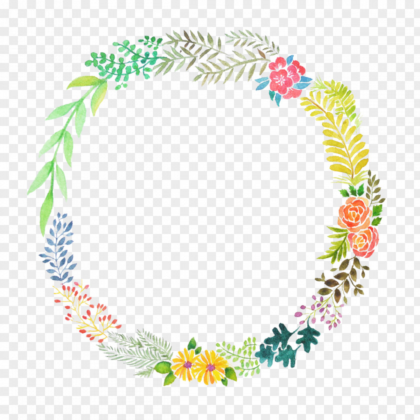 Accumulated Floral Design Flower Wreath Paper Watercolor Painting PNG