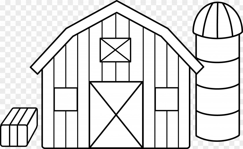 Farm Home Cliparts Black And White Barn Silo Clip Art PNG