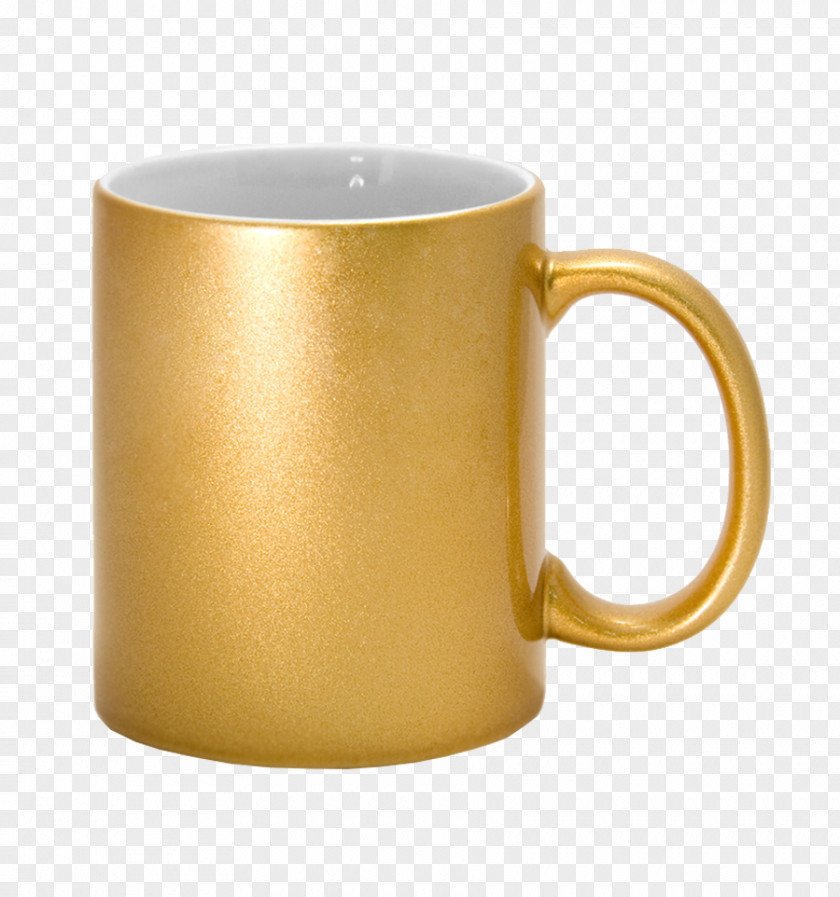 Mug Ceramic Teacup Gold Sublimation PNG