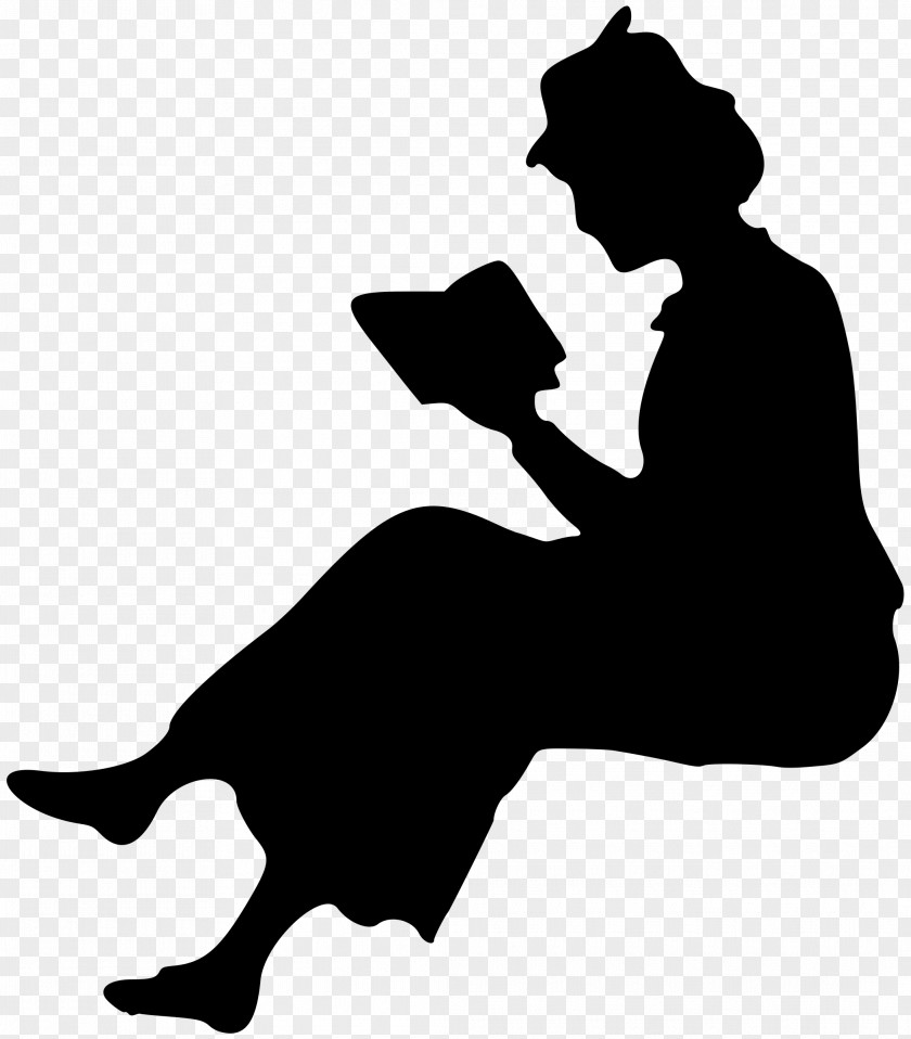Reading Silhouette Woman Clip Art PNG