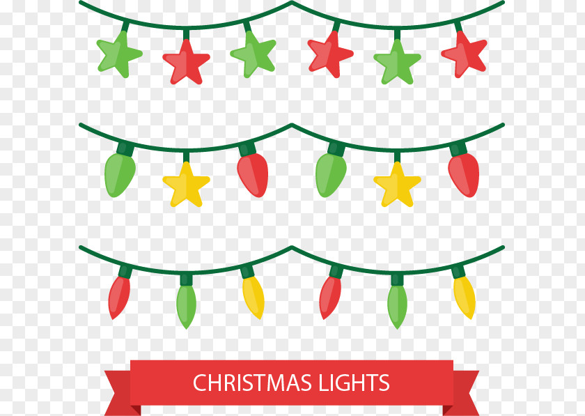 Three Rows Of Holiday Lights Christmas Euclidean Vector PNG