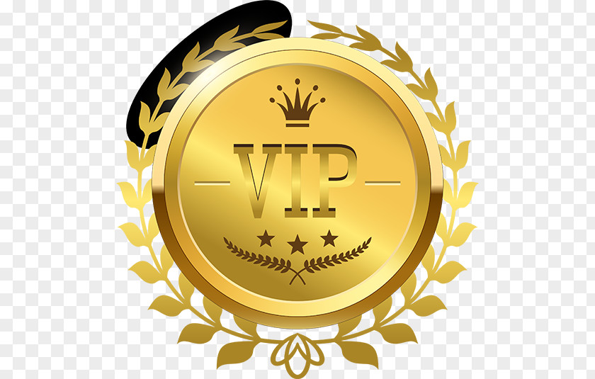 Vip Logo Golden Medal Vector Graphics Clip Art Image PNG