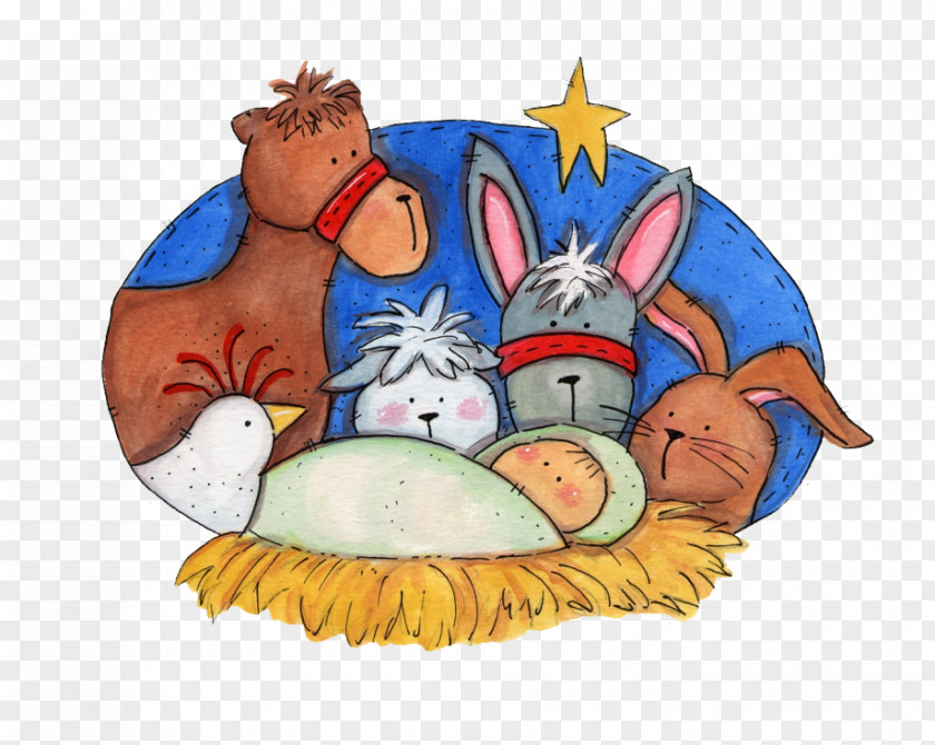 Cartoon Nativity Scene PNG