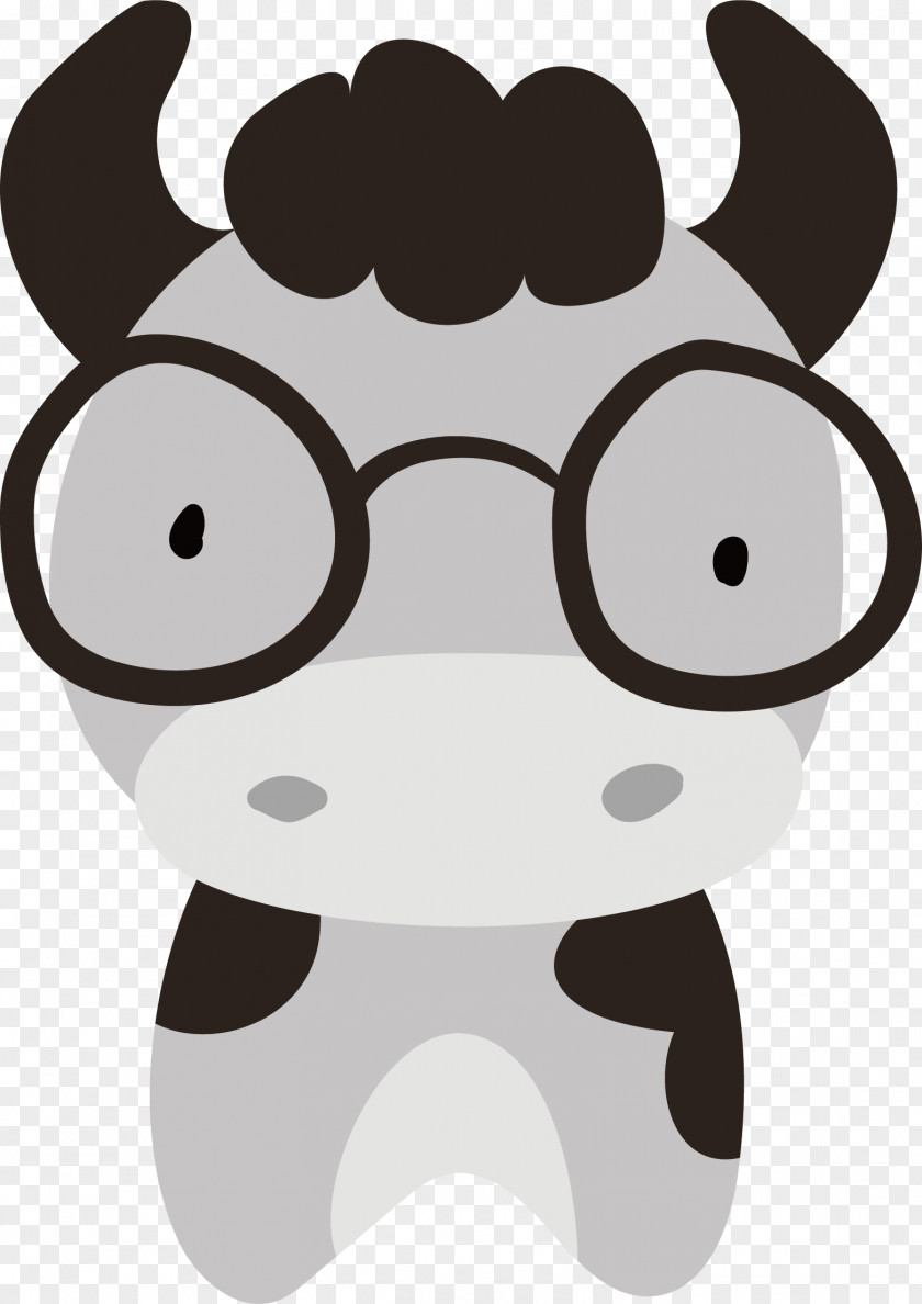 Vector Hand-painted Cute Little Cows Cattle Drawing Clip Art PNG