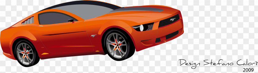 Orange Ford Mustang Fiesta Car PNG