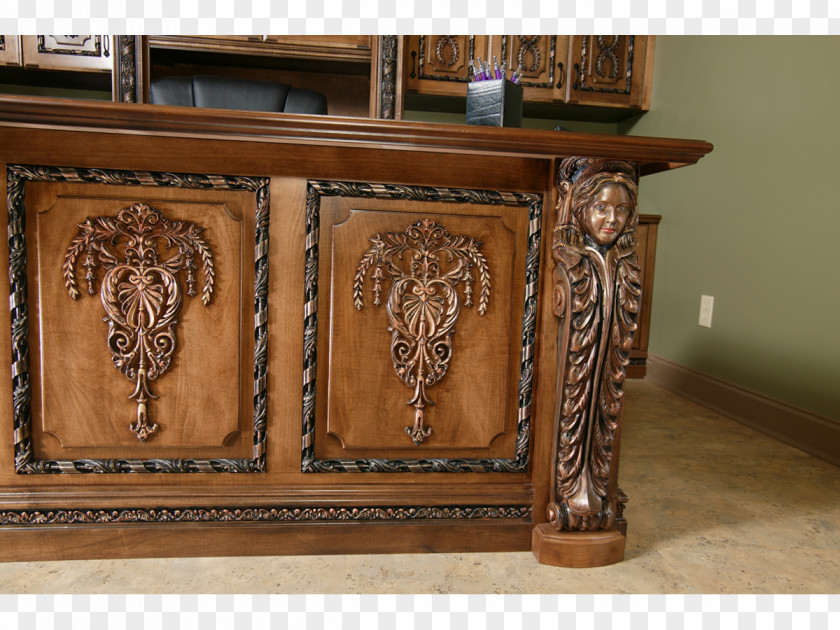 Wooden Desk Buffets & Sideboards Wood Stain Drawer Carving PNG