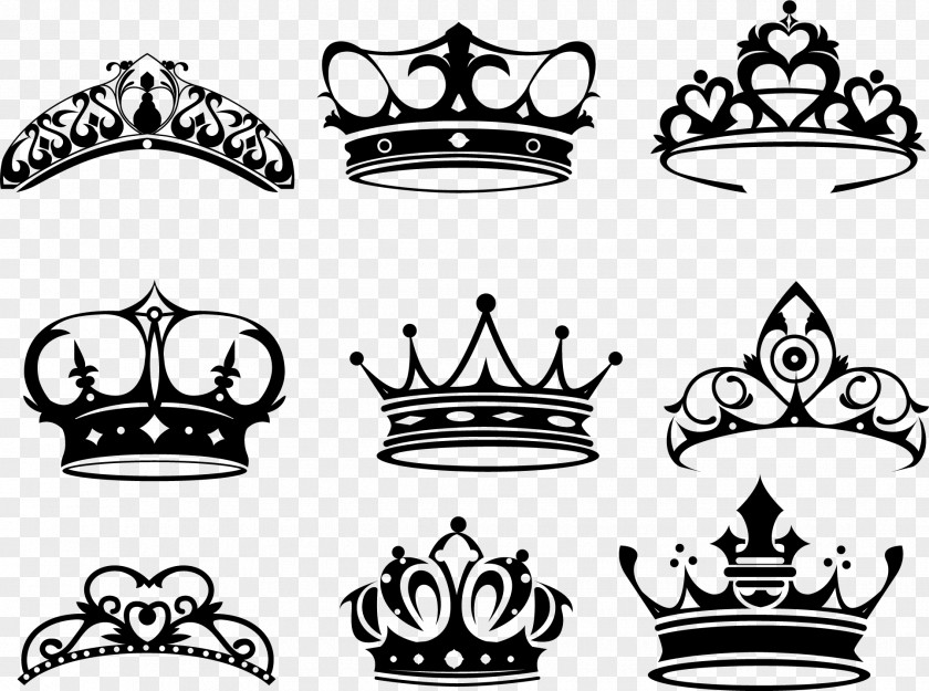 Hand Painted Black Crown Of Queen Elizabeth The Mother Tattoo King PNG