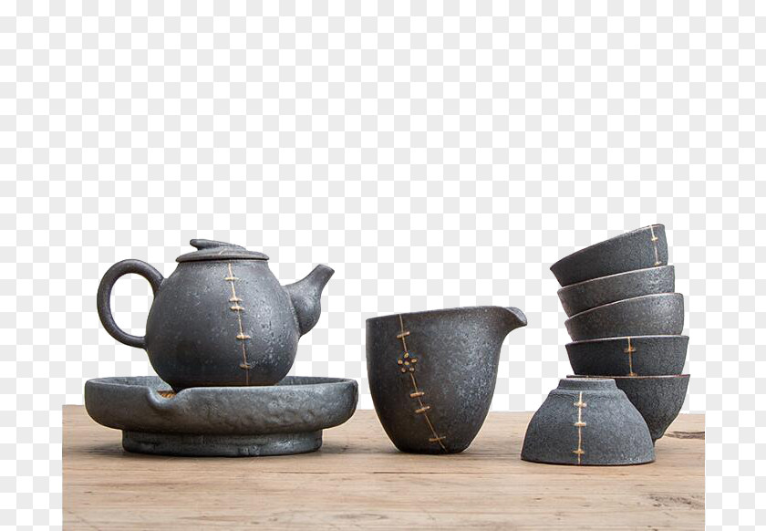 Spot Iron Porcelain Tea Set Coffee Cup Teaware PNG