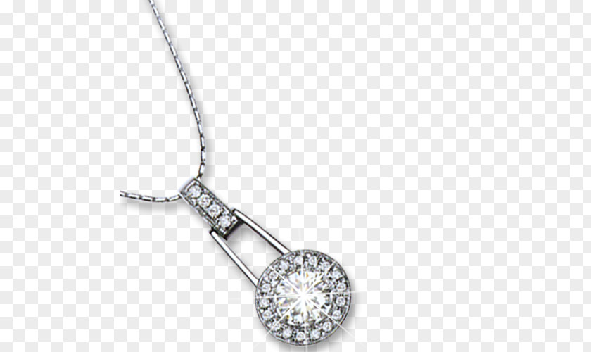 Diamond Locket Necklace Silver Chain PNG