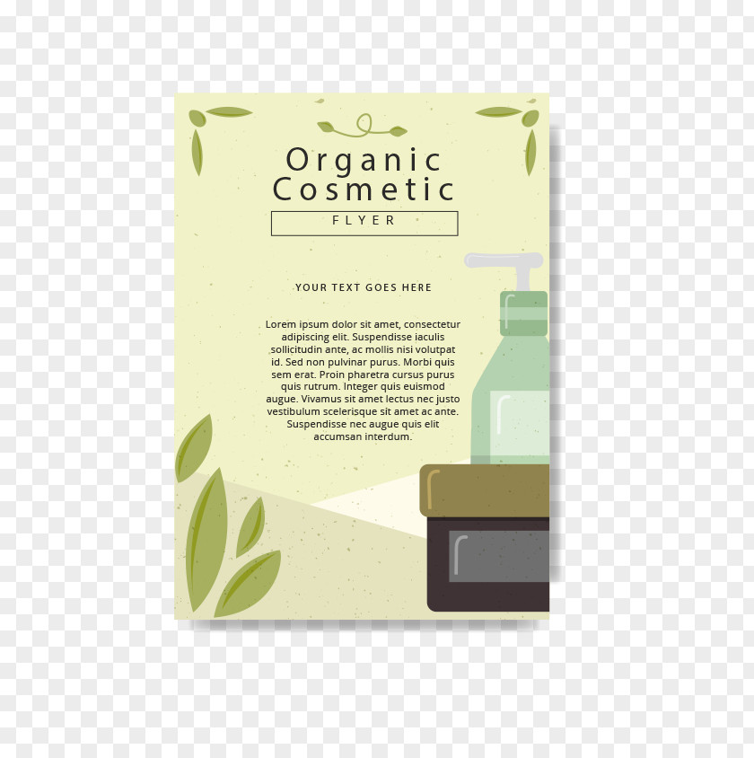 Vintage Flyer Organic Cosmetics Natural Skin Care Icon PNG