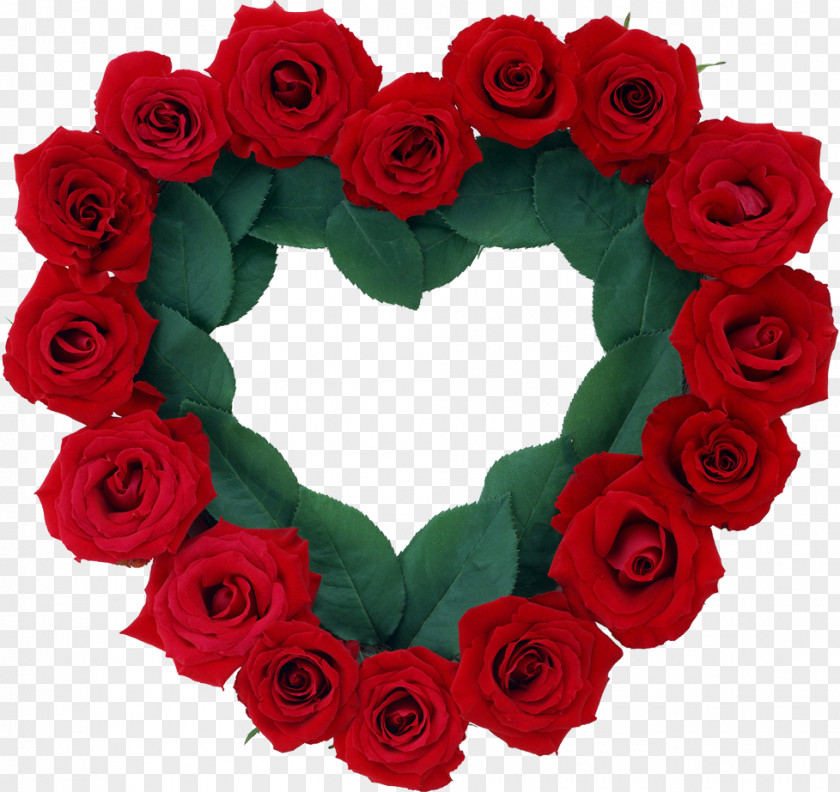 HEART FLOWER Rose Flower Wreath Desktop Wallpaper Valentine's Day PNG