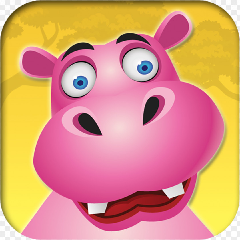 Hippo Smiley Magenta Clip Art PNG