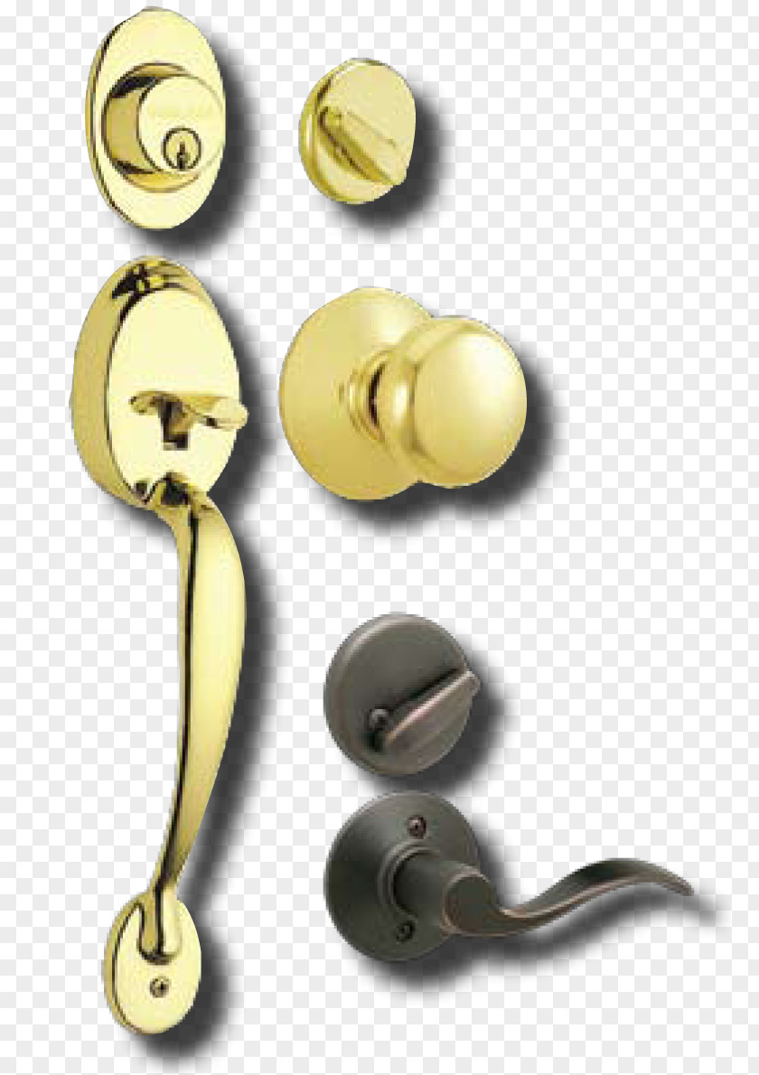 Brass Door Handle Schlage Material PNG