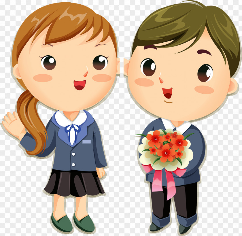 Uniform Happy Child Cartoon PNG