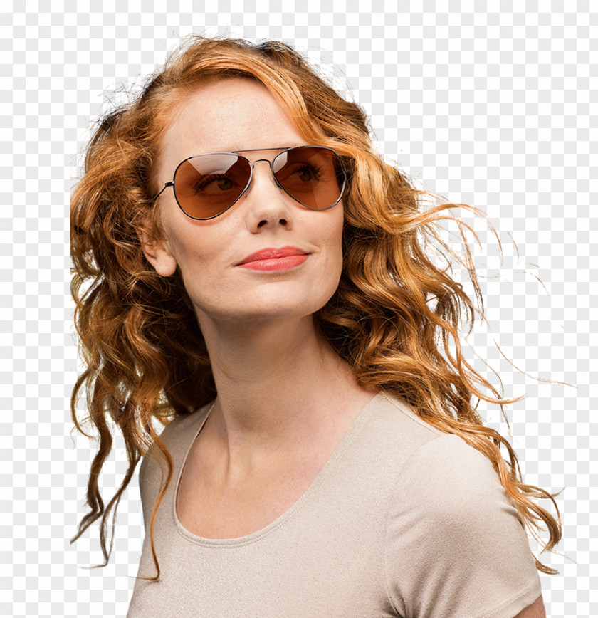 Wide Blond Sunglasses Brown Hair Long PNG