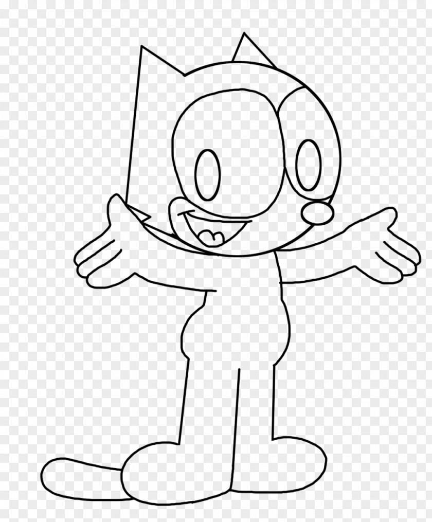 Cat Felix The Line Art Drawing PNG