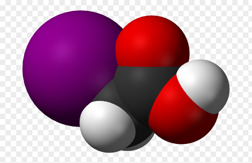Citric Iodoacetic Acid Space-filling Model Alkylation PNG