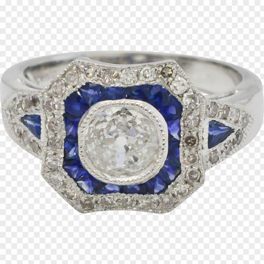 Hand Painted Diamond Ring Jewellery Gemstone Silver Bling-bling Sapphire PNG