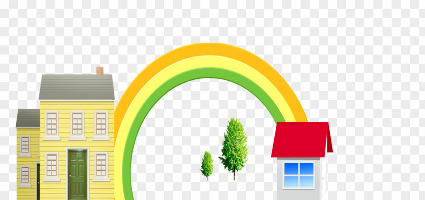 Rainbow House PNG