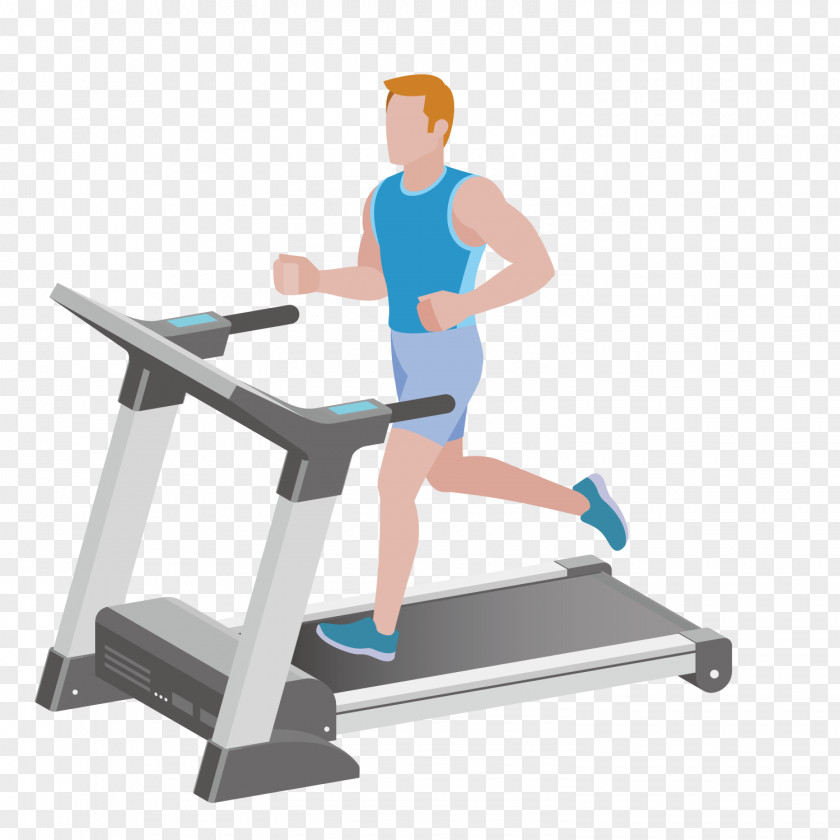 A Man On Treadmill Physical Exercise Fitness Centre Illustration PNG