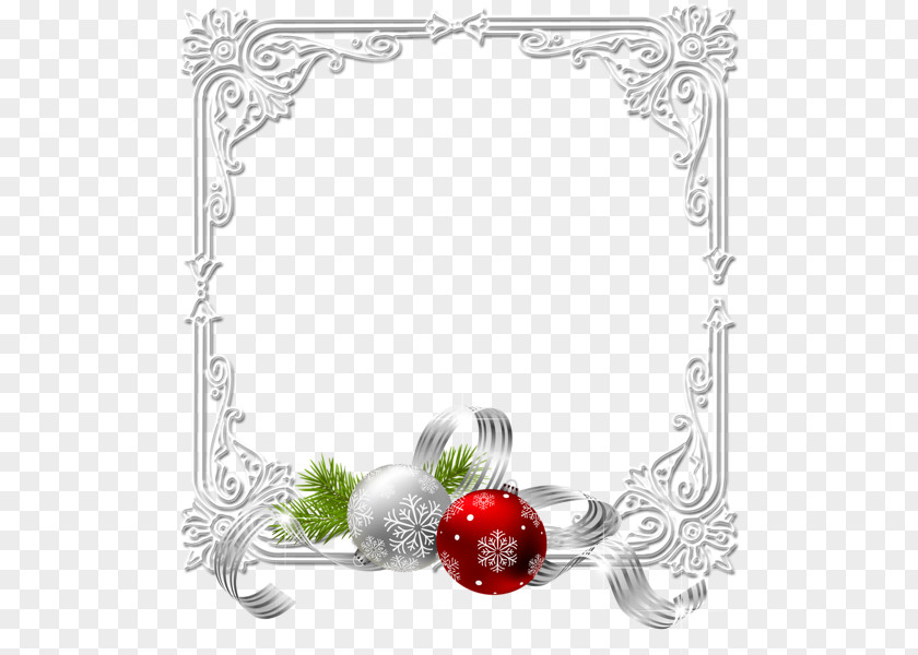 Frame With White Christmas Ball Decoration Ornament Clip Art PNG