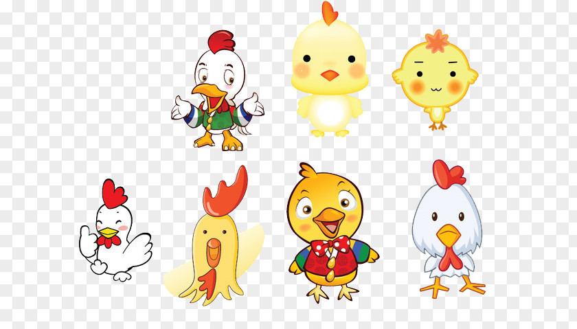 Sell ​​Meng Chick Group Chicken Cartoon Illustration PNG