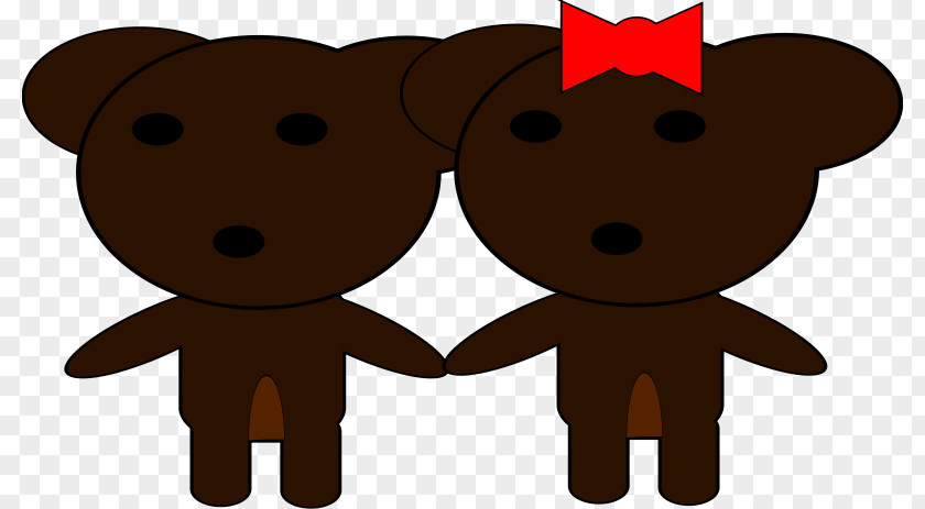 Two Cute Cartoon Bear Clip Art PNG