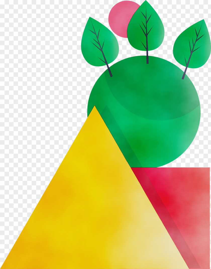 Green Leaf Triangle Plant Symbol PNG