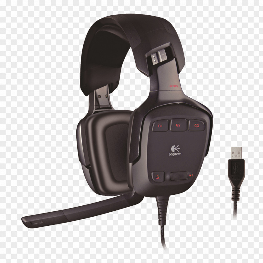 Logitech Usb Headset Adapter Microphone G35 Headphones 7.1 Surround Sound PNG