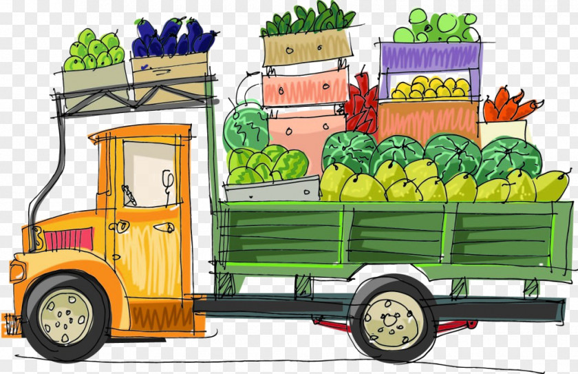 The Car Pulled Vegetable Fruit Royalty-free Illustration PNG
