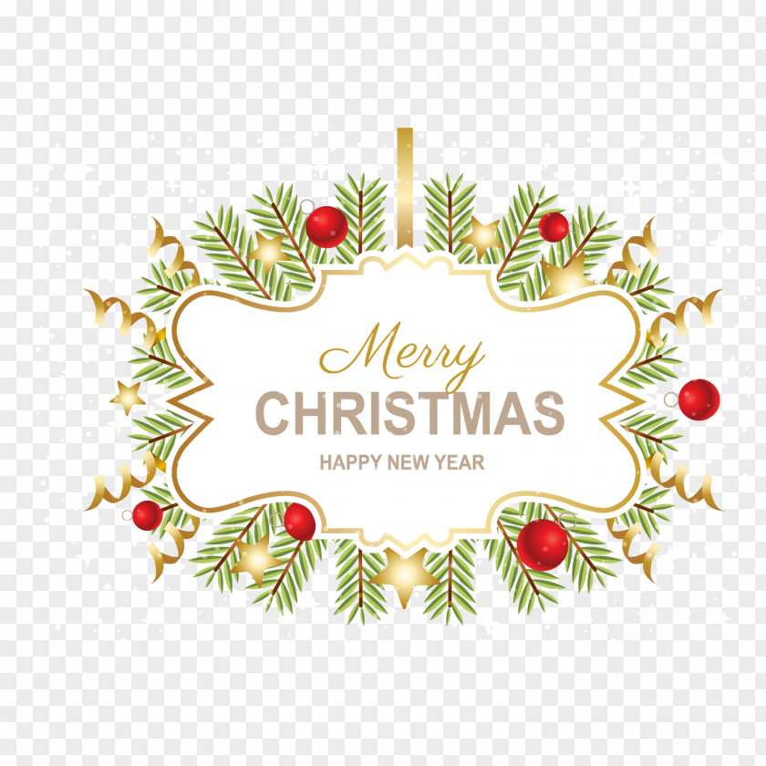 Vector Exquisite Christmas Label PNG
