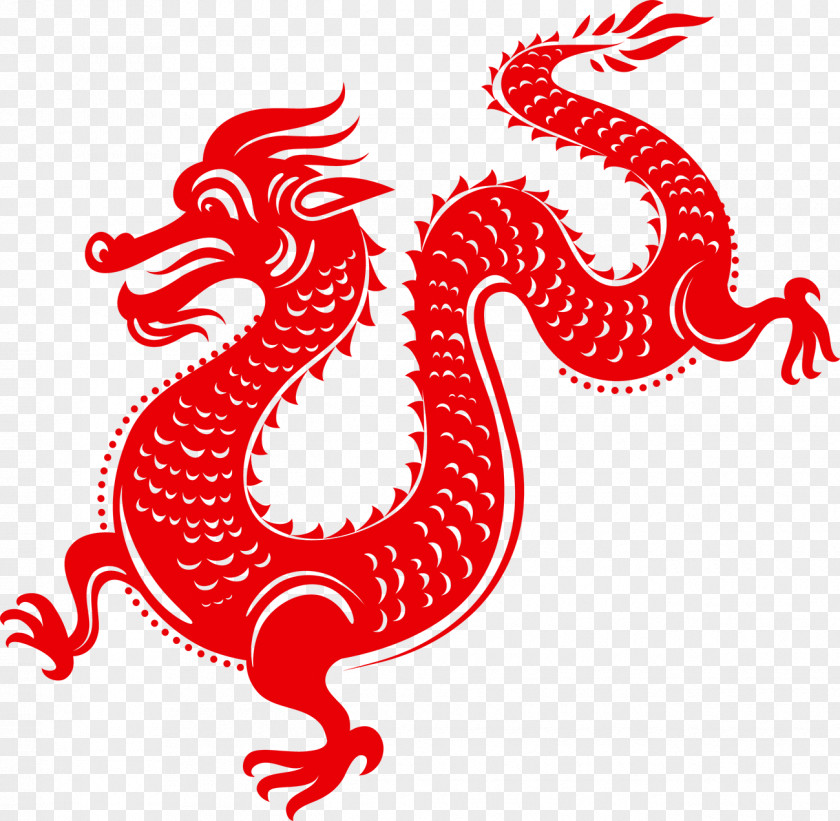 Chinese Paper-cut Dragon Clip Art PNG