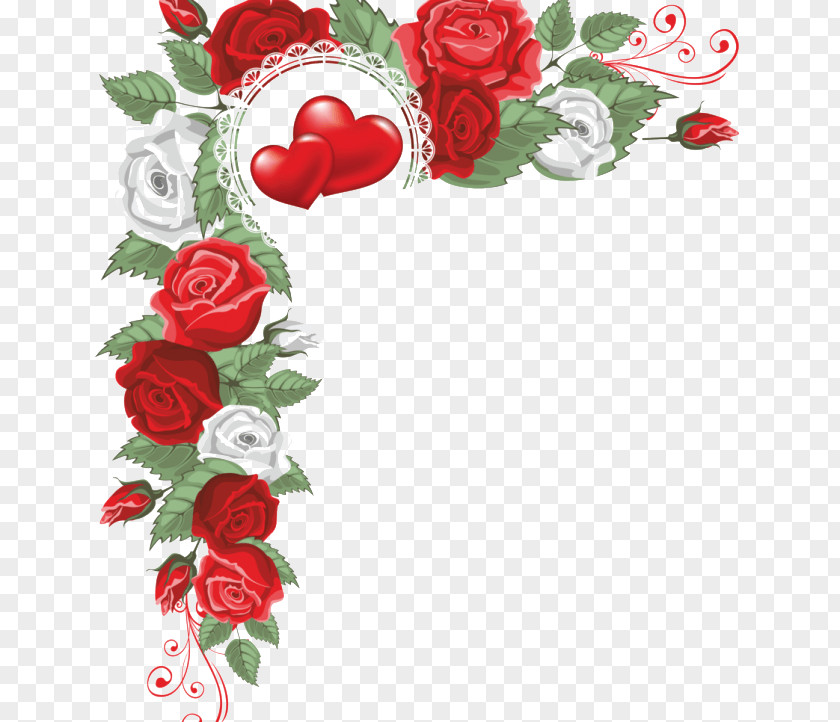 Shading Borders Heart Flower Clip Art PNG
