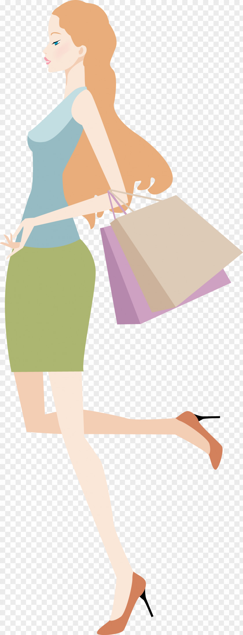 Long Hair Vector Woman Fashion Cartoon Stock Illustration PNG