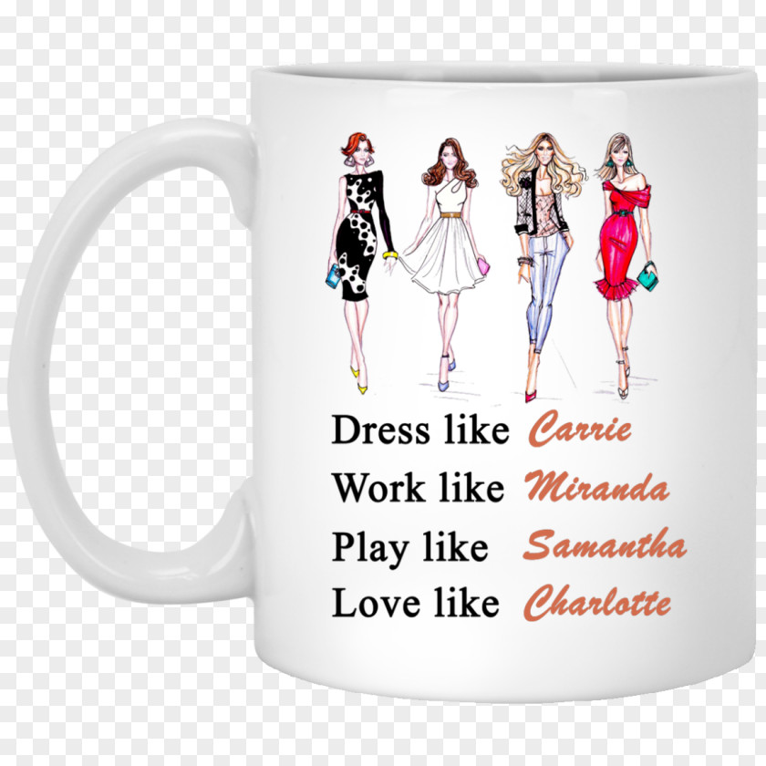 Mug Samantha Jones Carrie Bradshaw Fashion Illustration PNG