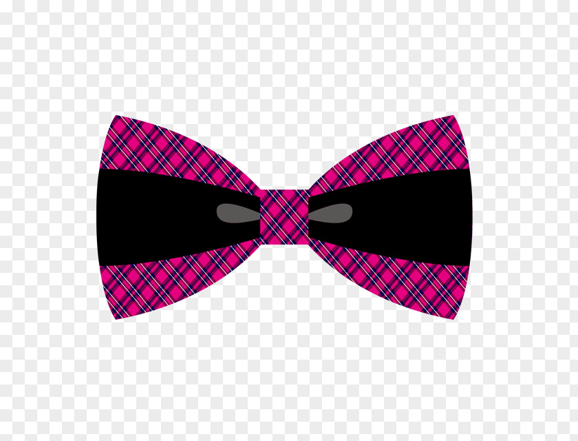 Plaid Bow Tie Pink Necktie PNG