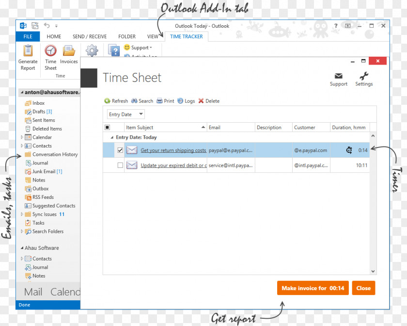 Spend Time Computer Program Microsoft Outlook Software Plug-in Email PNG