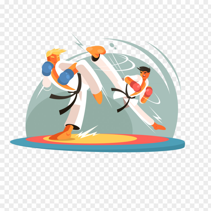 Kickboxing Taekwondo Karate Sparring Vector Graphics Martial Arts PNG