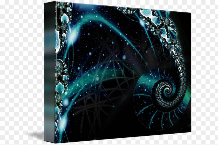 Night Sky Fractal Art Gallery Wrap Graphic Design PNG