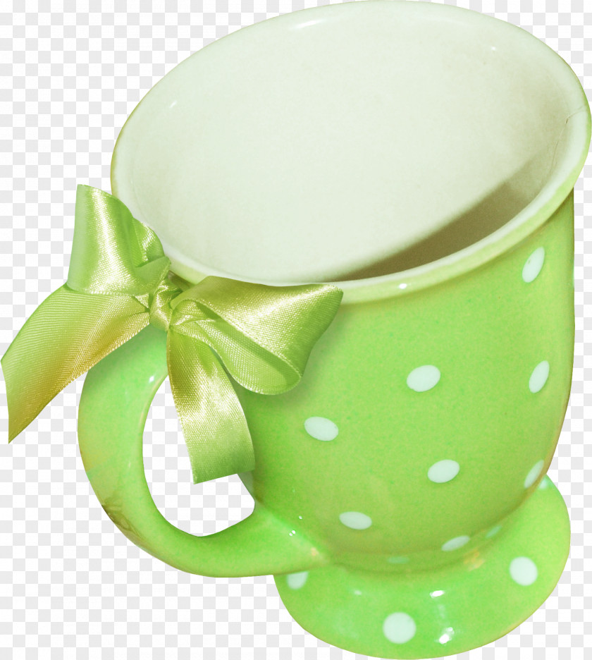Ribbons Decorative Glass Green Coffee Cup PNG